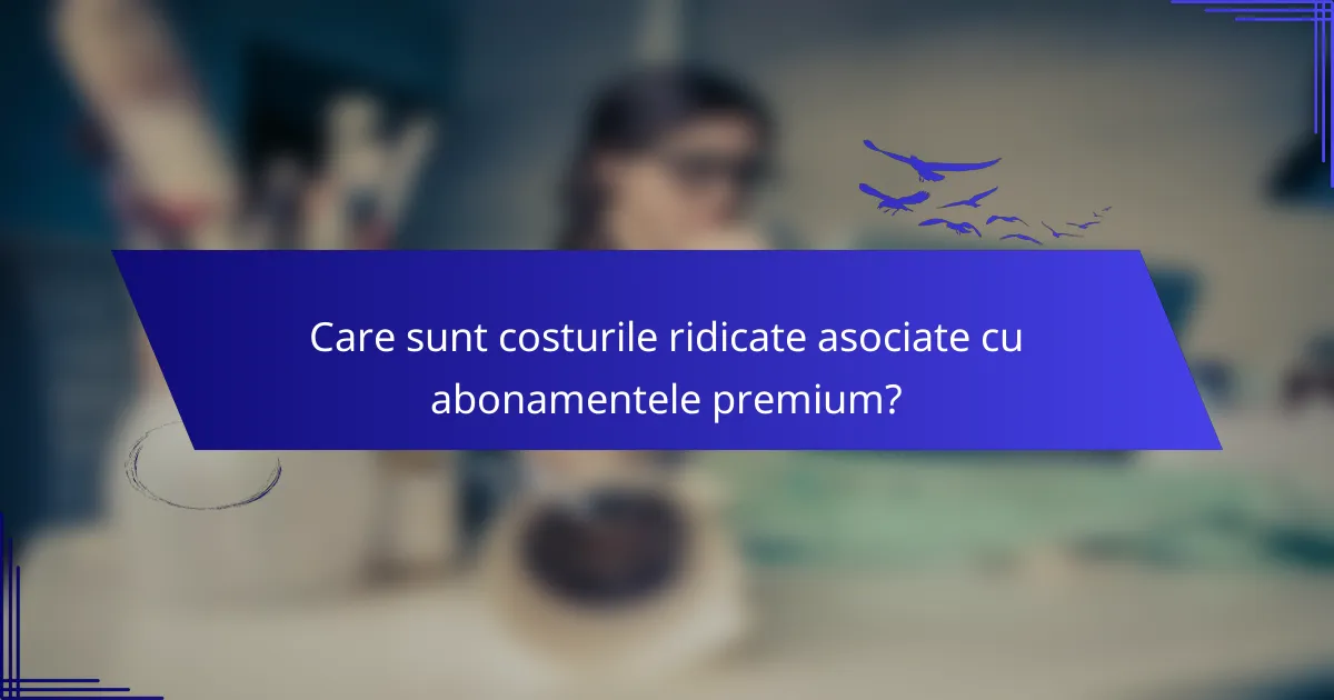 Care sunt costurile ridicate asociate cu abonamentele premium?