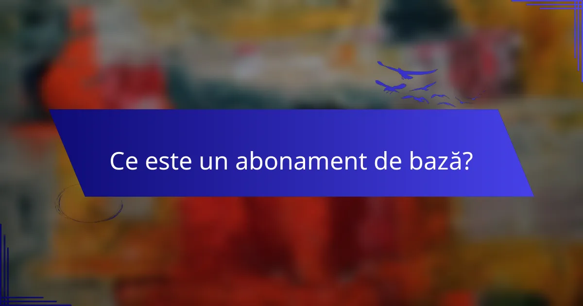 Ce este un abonament de bază?