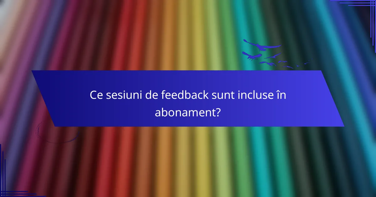 Ce sesiuni de feedback sunt incluse în abonament?