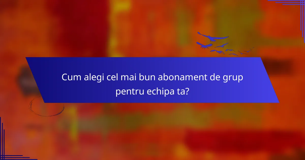 Cum alegi cel mai bun abonament de grup pentru echipa ta?