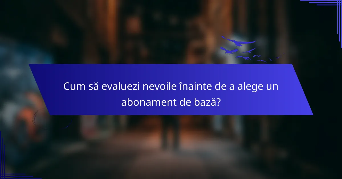 Cum să evaluezi nevoile înainte de a alege un abonament de bază?
