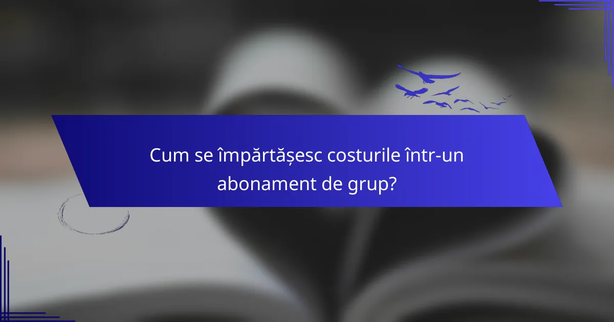 Cum se împărtășesc costurile într-un abonament de grup?